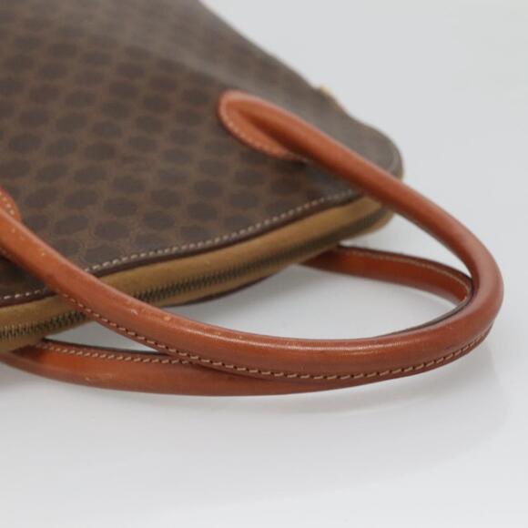 CELINE Macadam Canvas Hand Bag Pvc Leather Brown Gold - Picture 7 of 12